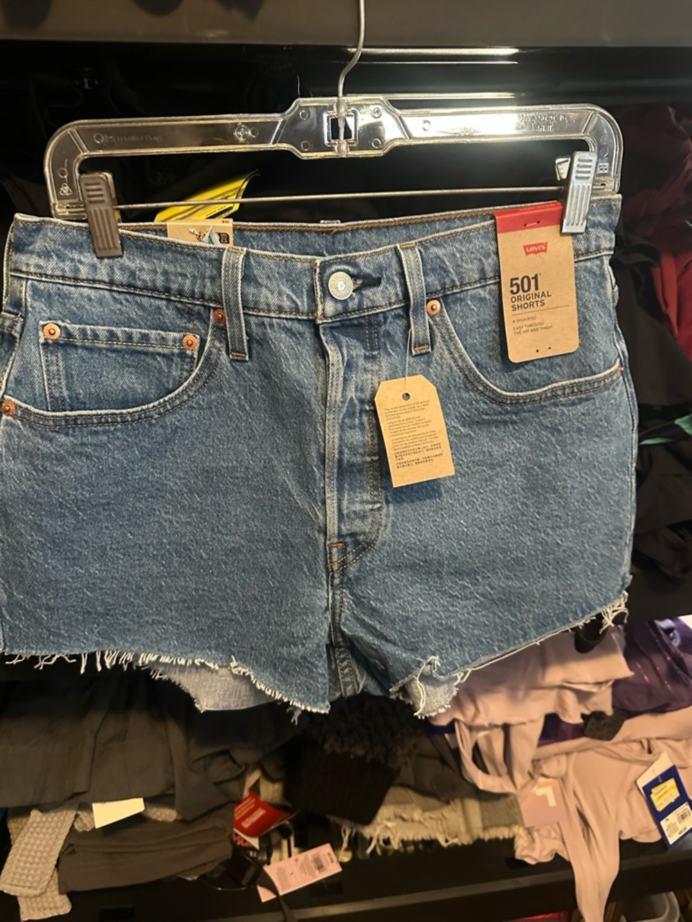 Levi's Blue High-Rise Cutoff Jean Shorts